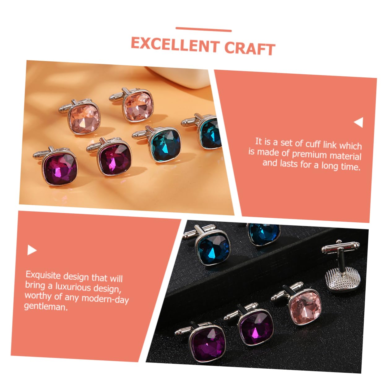 FRCOLOR Gemelos De De Cristal Acicalar A Él Marido De Bodas Negro Padre Botón De De Diario Renovable Camisa De Los Hombres Gemelos Taladro De Vidrio