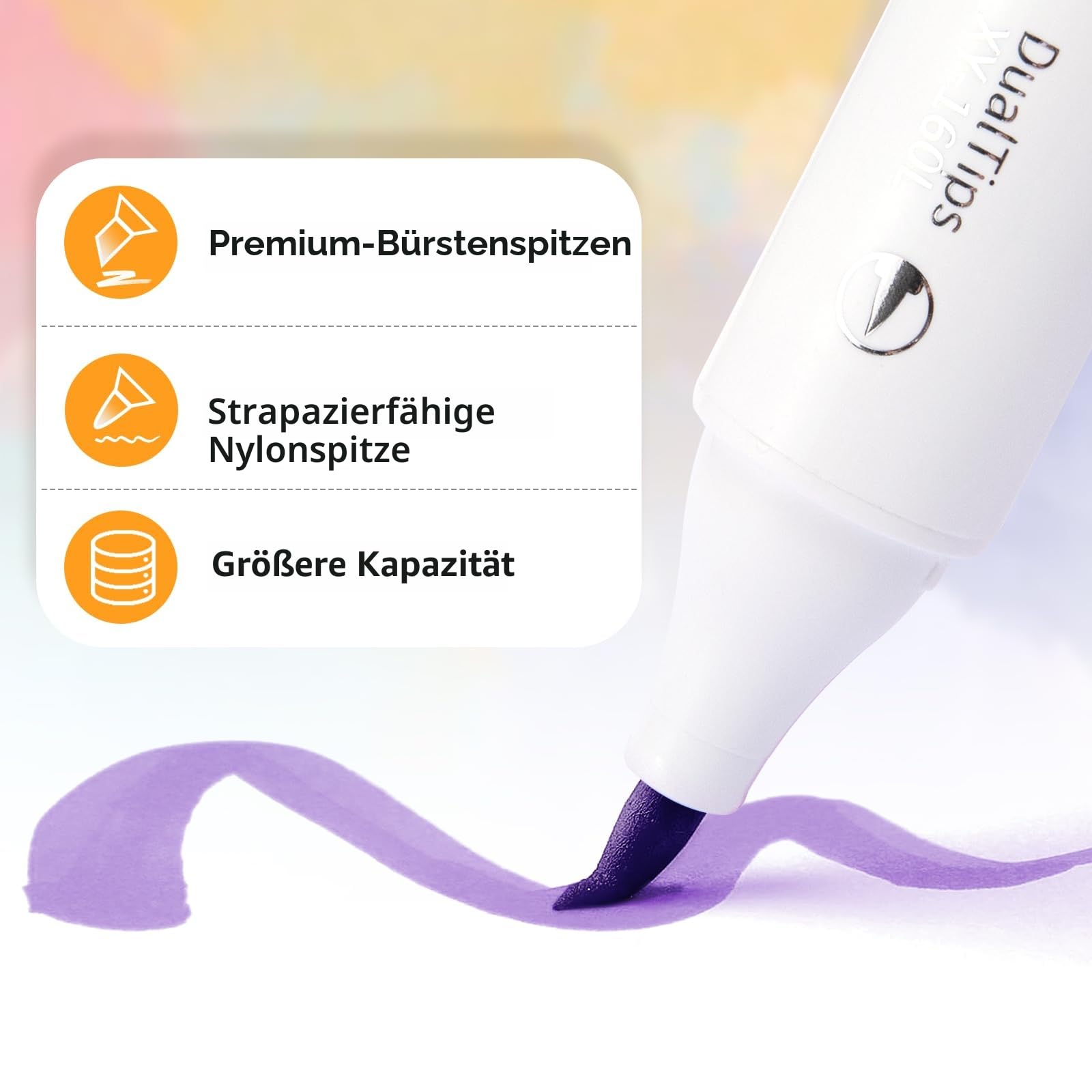 Profill 120 Farbmarker-Set, Pinsel und feine Spitze, größere Tinte für Kreatoren