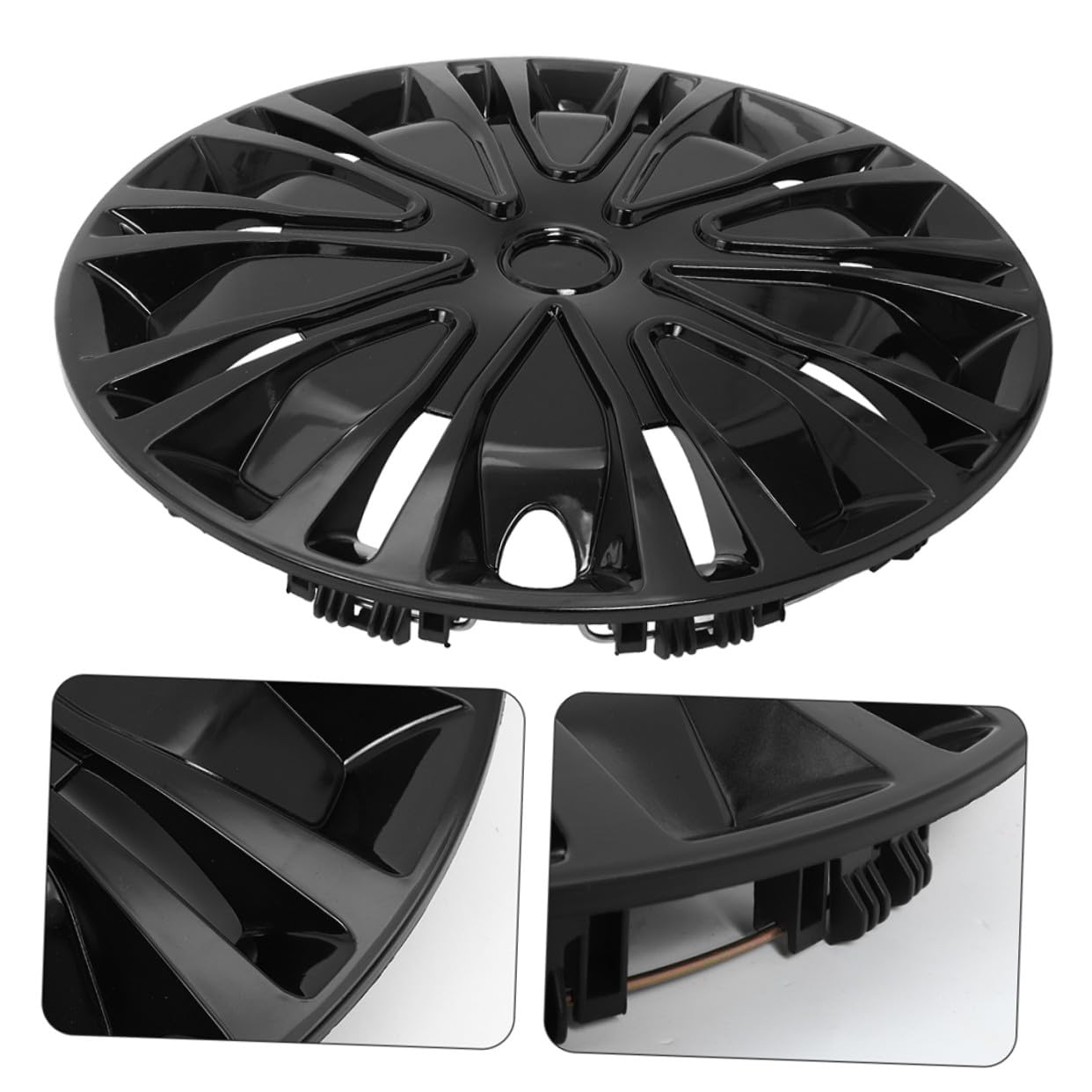 ERINGOGO Enjoliveurs Décoratifs De Moyeu De Roue 13 Pouces, Cache-moyeux Noirs Universels en PP Robuste, Protection Solide Débris Et Eau, Installation Rapide, Compatibles Voitures Toutes Saisons