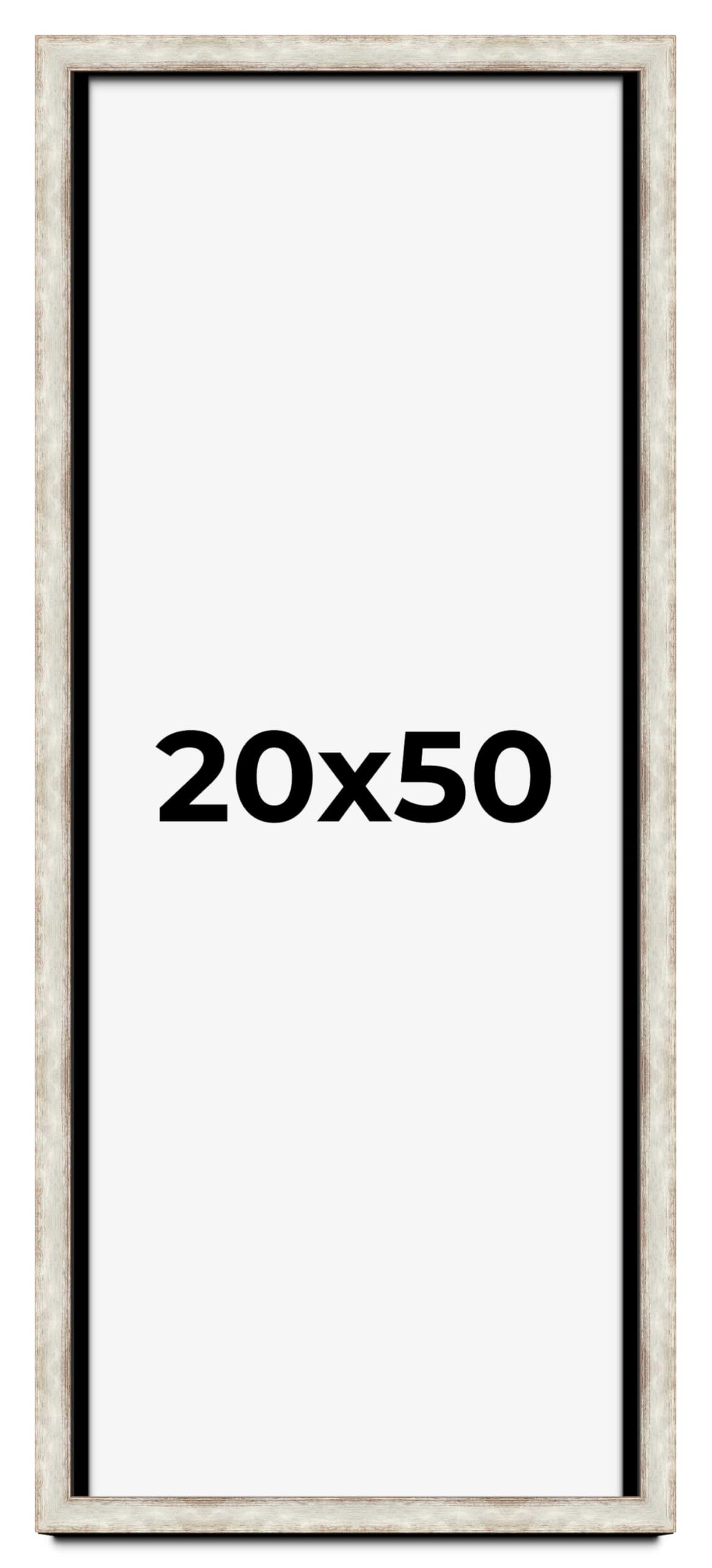 20x50 Shadow Box Frame Silver | 1.625 Inches Deep Real Wood Contemporary Shadowbox Display Frame | UV Resistant Acrylic Front, Acid Free Backing, and Hanging Hardware | Kellan Picture Frame Style