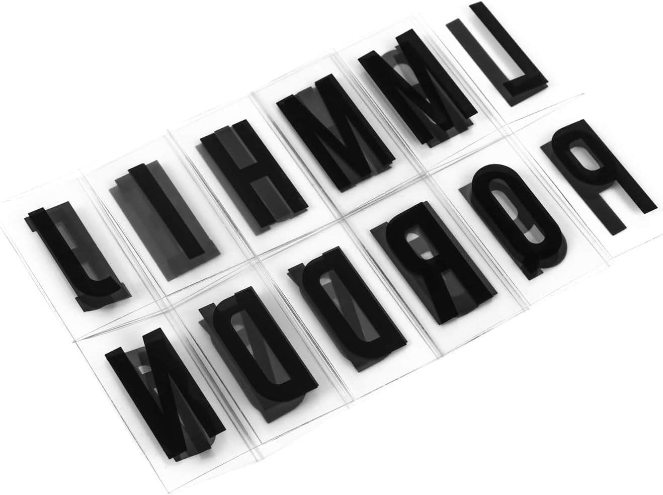 Lot De 104 Lettres Et Chiffres Noirs Pour Boîte Lumineuse A4 - Remplacement Pour Tableau Cinéma, 65,4 X 35 Mm