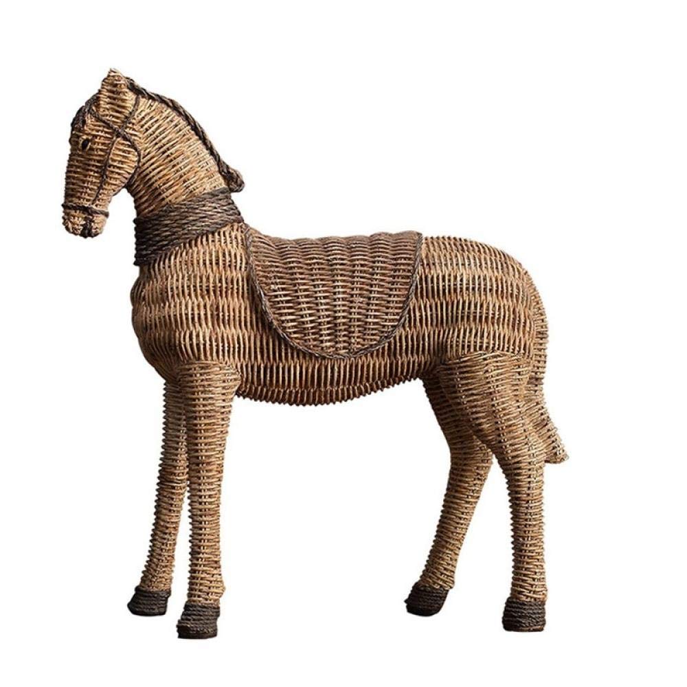 Statue de cheval tressé pour décorer un salon contemporain et chaleureux