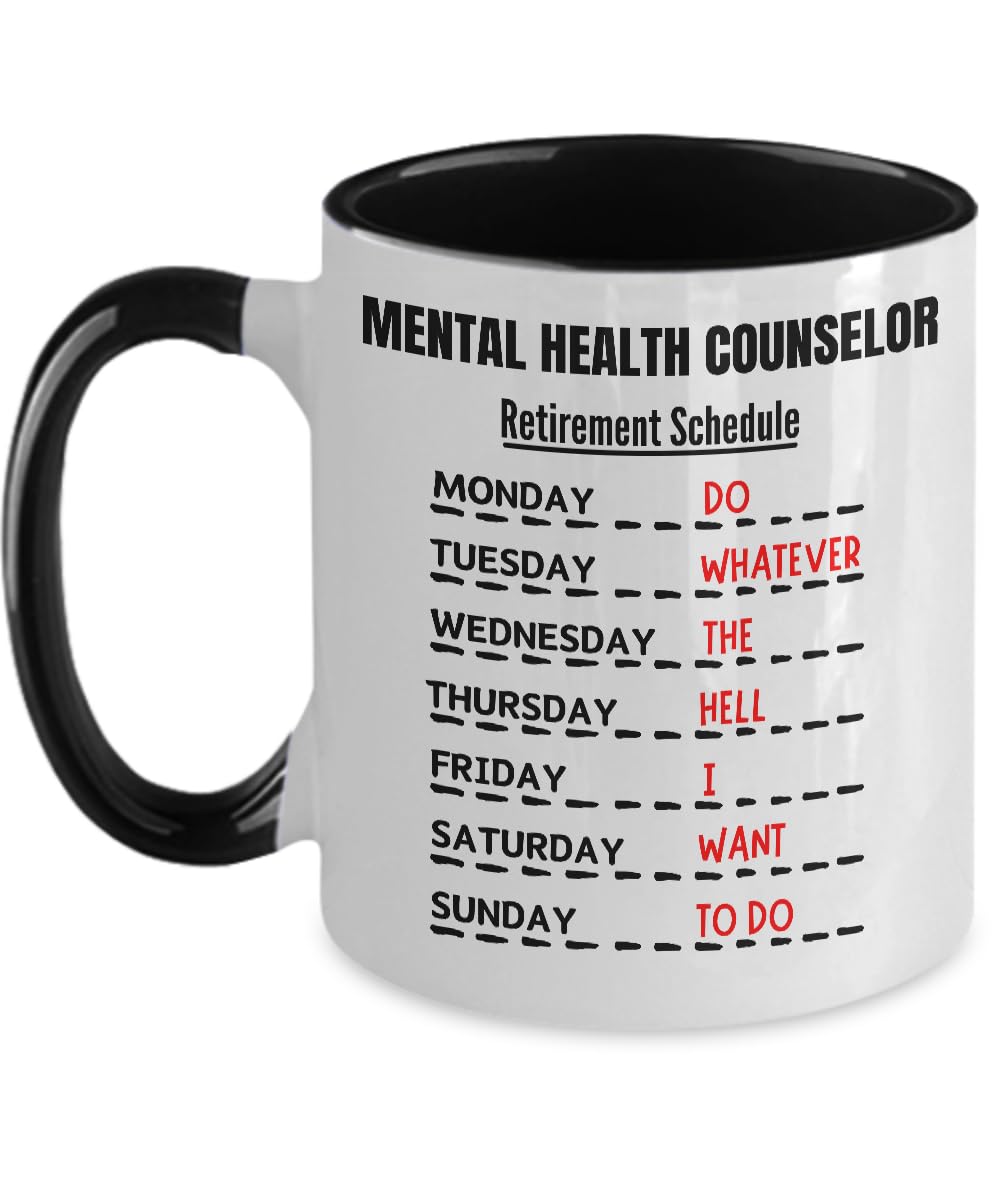 FUNKY CLUB Retirement Gift Coffee Mug 2T for Mental Health Counselor Funny Ceramic Mug for Mental Health Counselor Farewell Present for Retiring Mental Healt
