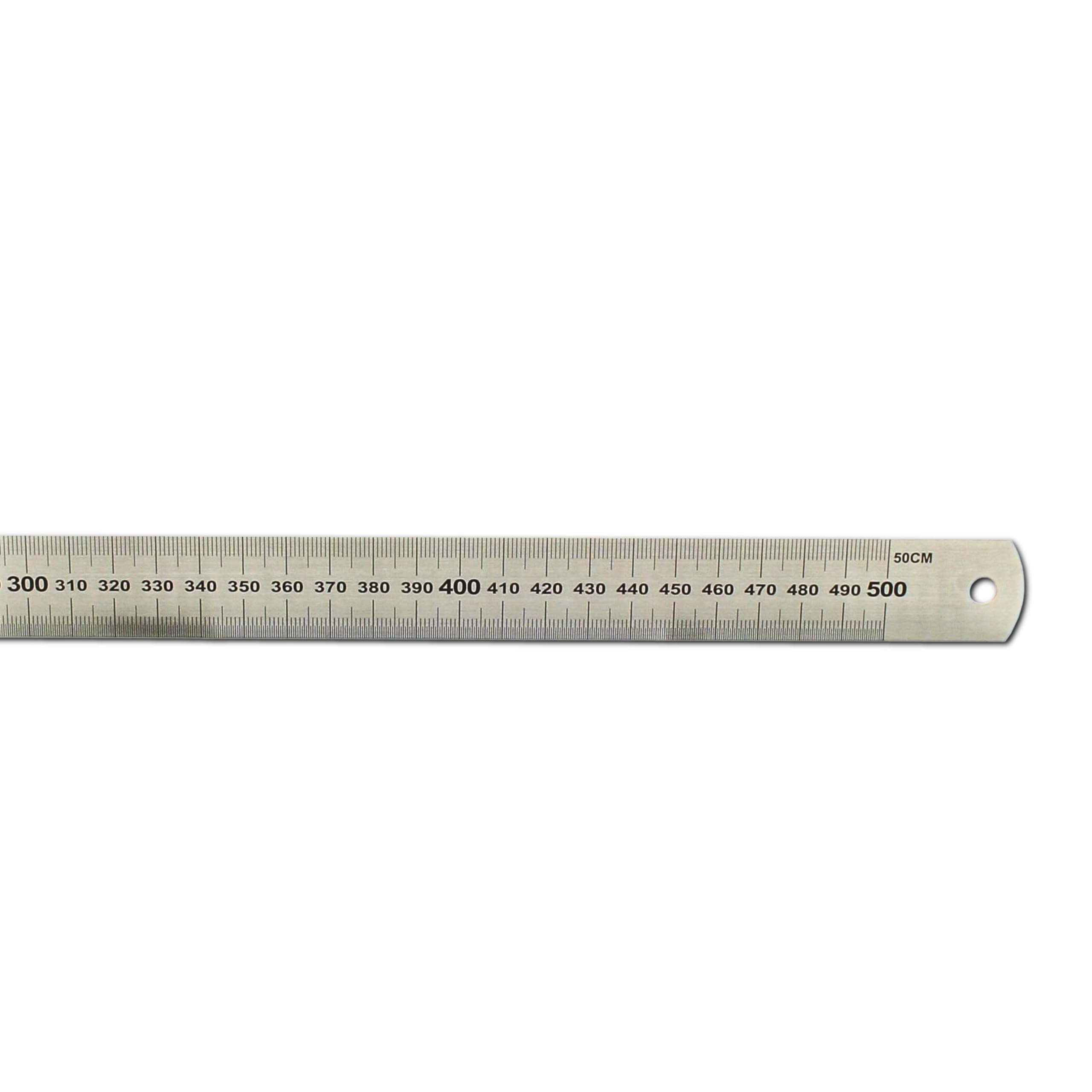 hedue® Steel Ruler 50 cm – Stainless Steel Measuring Tool with Millimetre and Inch Scale, Metal Ruler
