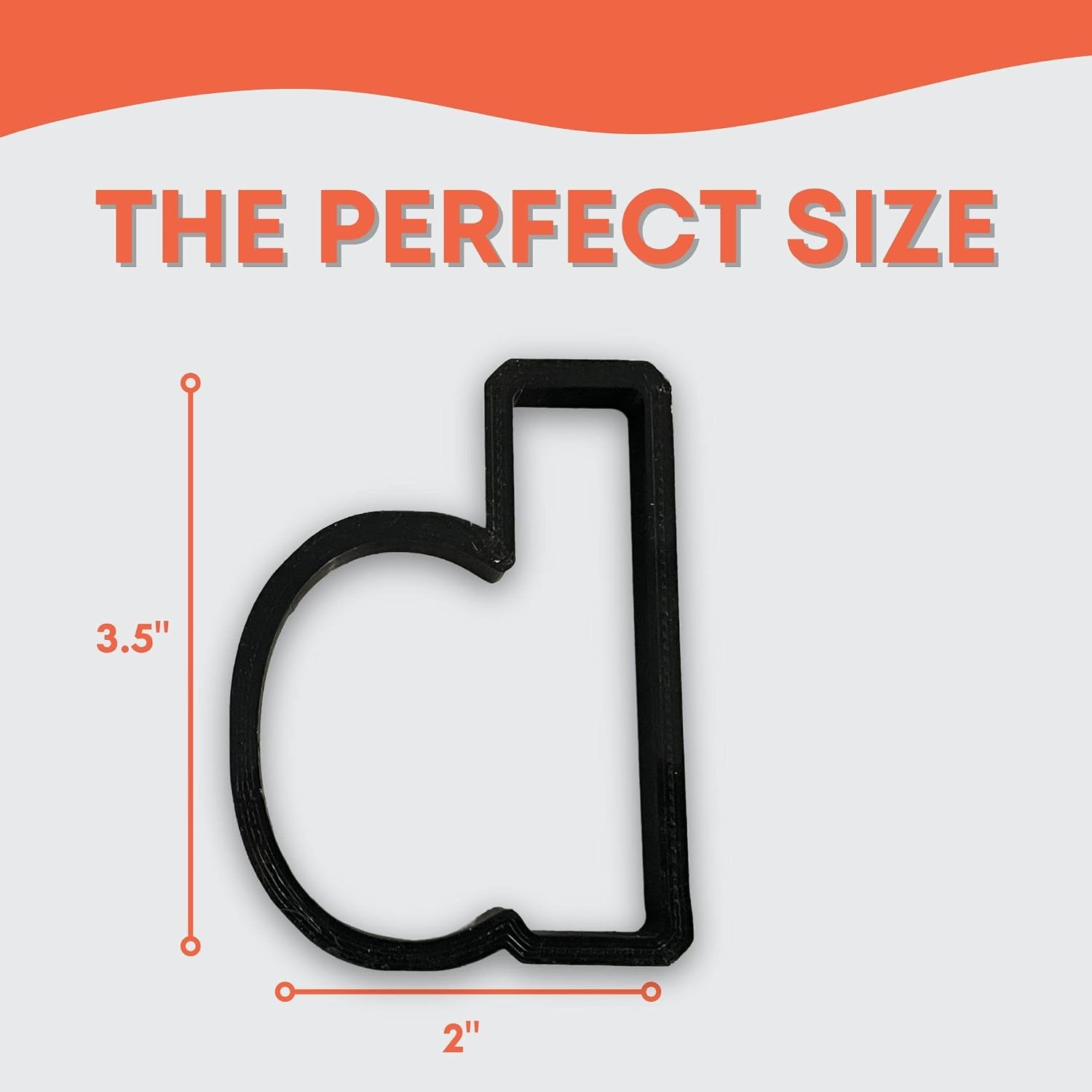 d Lowercase Block Letter Cookie Cutter with Easy Push Design (3.5 inch) image 2
