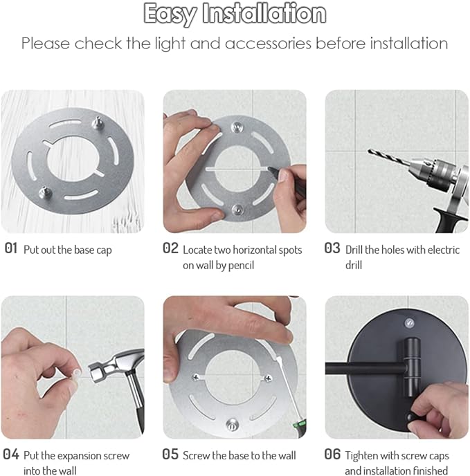 Espejo de Maquillaje Rocollos 8" con Luz LED, 10X Aumento y Montaje en Pared miniatura 8