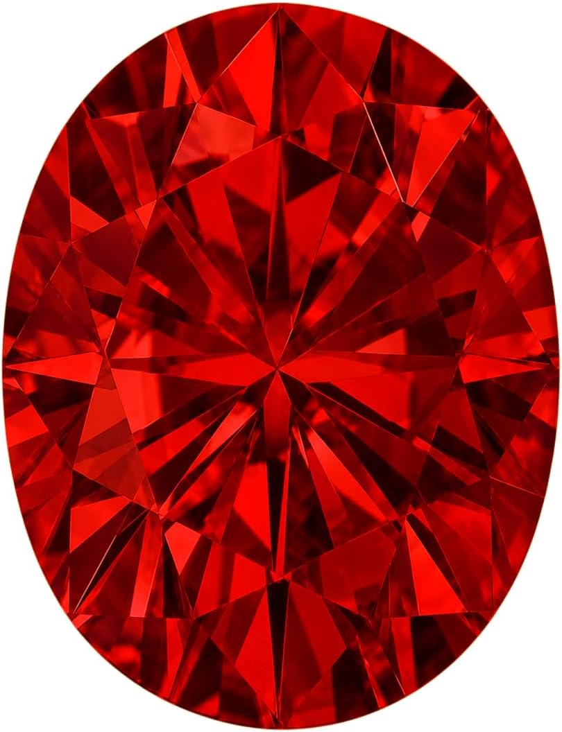 0.6-7 Carat Oval Cut Ruby Loose Stone, Lab Created Red Corundum Gemstone, VVS Clarity Loose Gem for Ring, Pendant, Earrings, Jewelry Making Gift