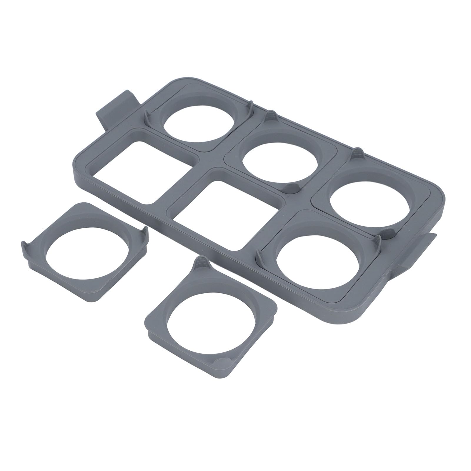 Set di Vassoi per Uova per Piastra Rotonda con 6 Anelli Rimovibili, per Pancake in Silicone Resistente Al Calore, Facile da Pulire, Cottura Versatile, 1 Vassoio per Anelli per Uova