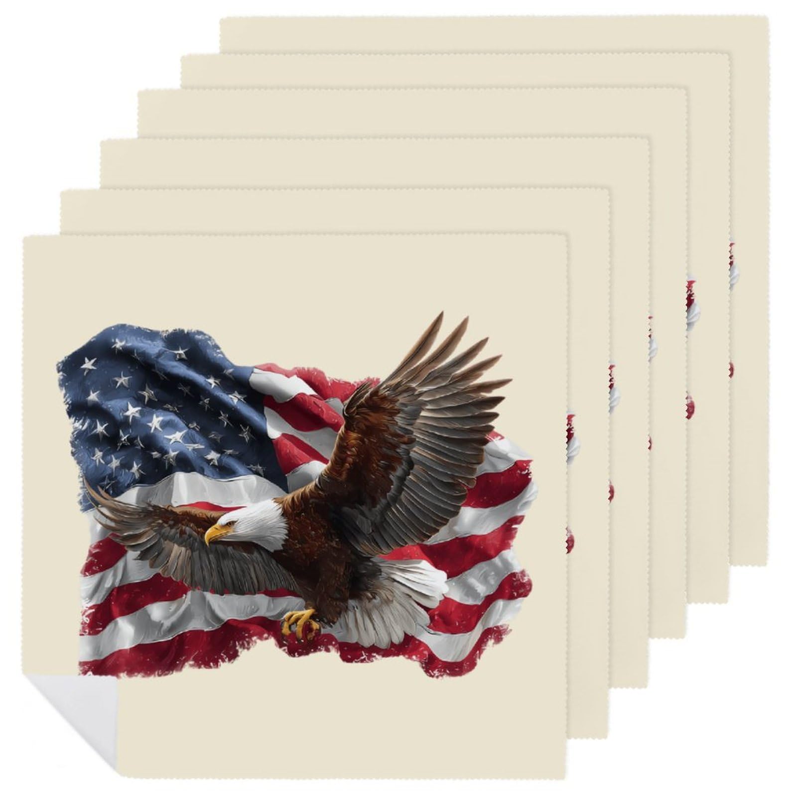 Servilletas de mesa reutilizables de alta calidad con estampado de bandera americana