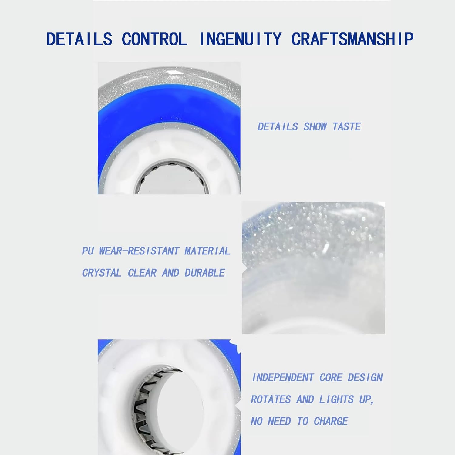 Inline Skate Wheels Outdoor/Indoor 8 Pack Flash Inline Replacement Wheels 64mm 70mm 72mm 76mm Flash Inline Wheels 82A with Bearings