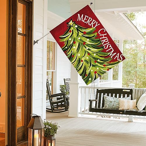 Drapeau de maison Noël extérieur grand format sapin double face