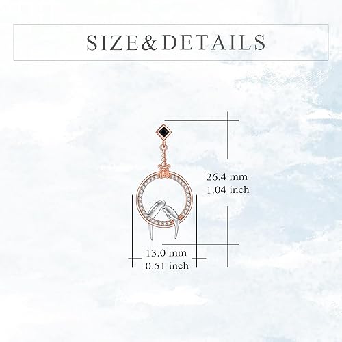 Miniatura 3 de Unique Animal Earrings Sterling Silver Leverback Dangle Earrings Jewelry for Women Birthday Festival Gifts