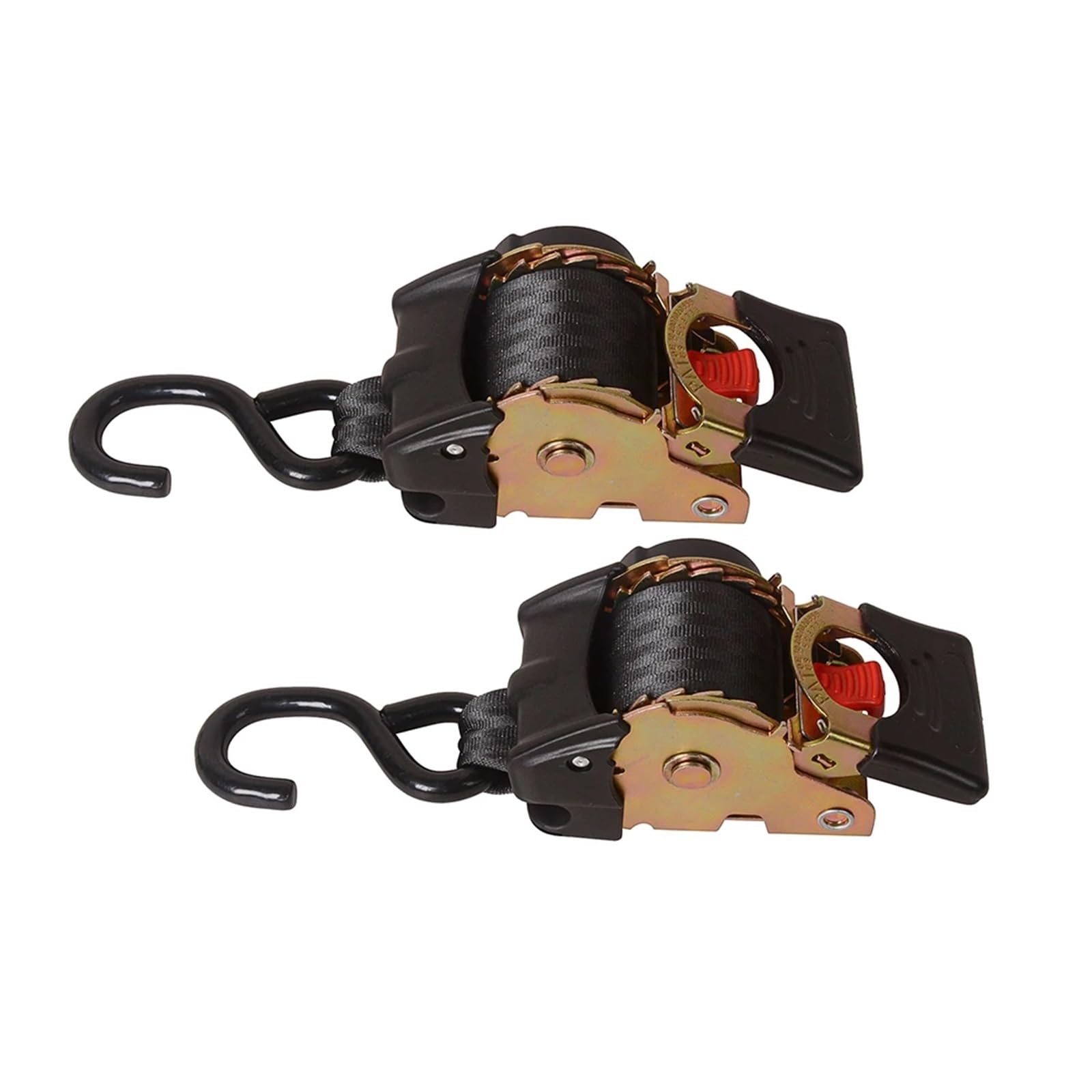 Tensor de Carraca Correa de trinquete retráctil automática con Gancho único S, Amarre Fijo 25mm x 2,0 m, Carga for Motocicleta, vehículo Todoterreno, Barco Kart, 1 ud