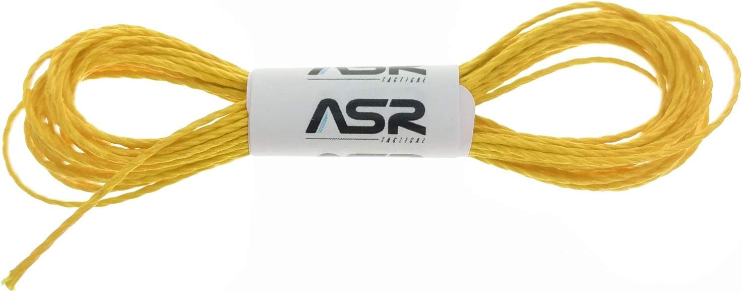 ASR Tactical Braided Kevlar 200lb Strength Survival Cord Rope - 100ft Yellow