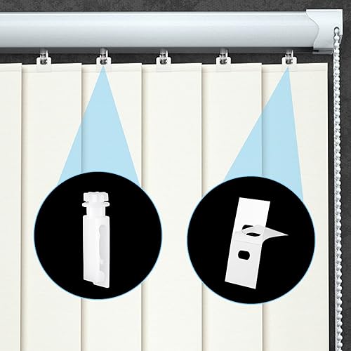 Miniatura 6 de Kit de reparación de persianas verticales, incluye 12 juegos de pestañas de reparación de persianas verticales y 12 piezas de repuesto de clips