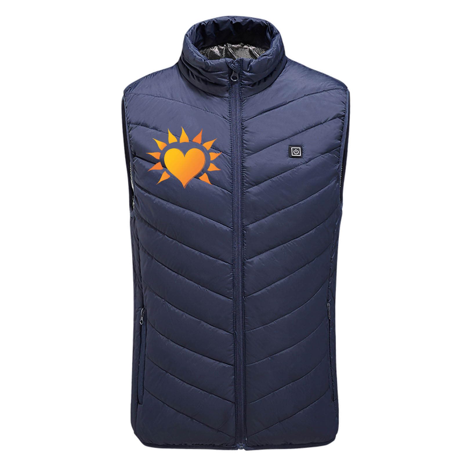 Lightweight Warming Heated Coat for Women Men Love Heart Graphic USB Smart Electric Heating Vest Not Included Battery