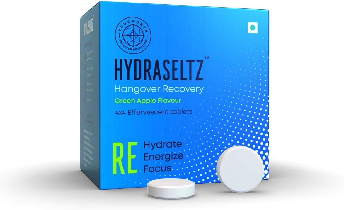 Hydraseltz Fast Action Hangover Recovery Effervescent Tablets in Green Apple Flavor - 16 Tablets (Pack of 1)