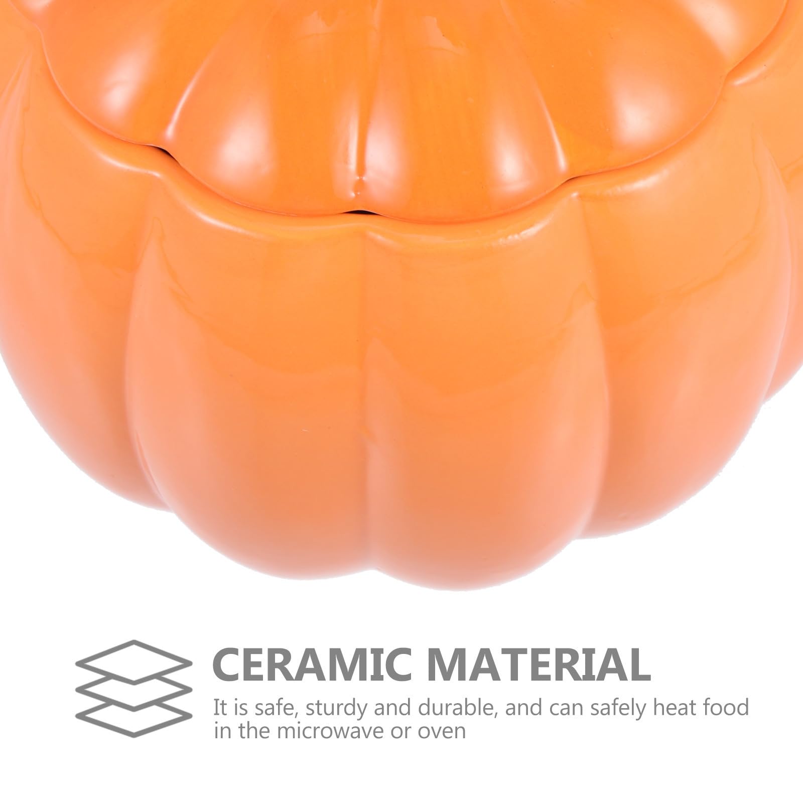 Operitacx Barattolo Zucca Ceramica 1800ml Arancia, Autunnale, Microonde