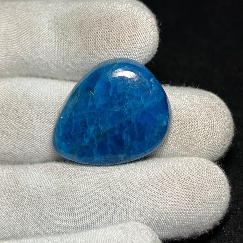 Gemme apatite bleue poire pour remplacer une pierre de bague cassée - 3