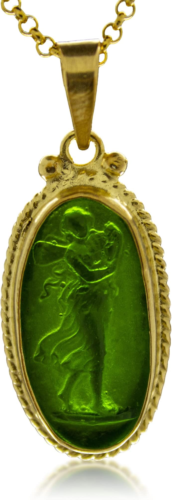 Greek Aphrodite Intaglio Glass Necklace | 925 Sterling Silver | Goddess Venus Intaglio Pendant | Ancient Intaglio Glass Jewelry by Pellada