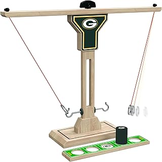 Wild Sports NFL Wooden Ring Swing Battle - Head-to-Head Ring Toss Hook & Ring Game for NFL Fans