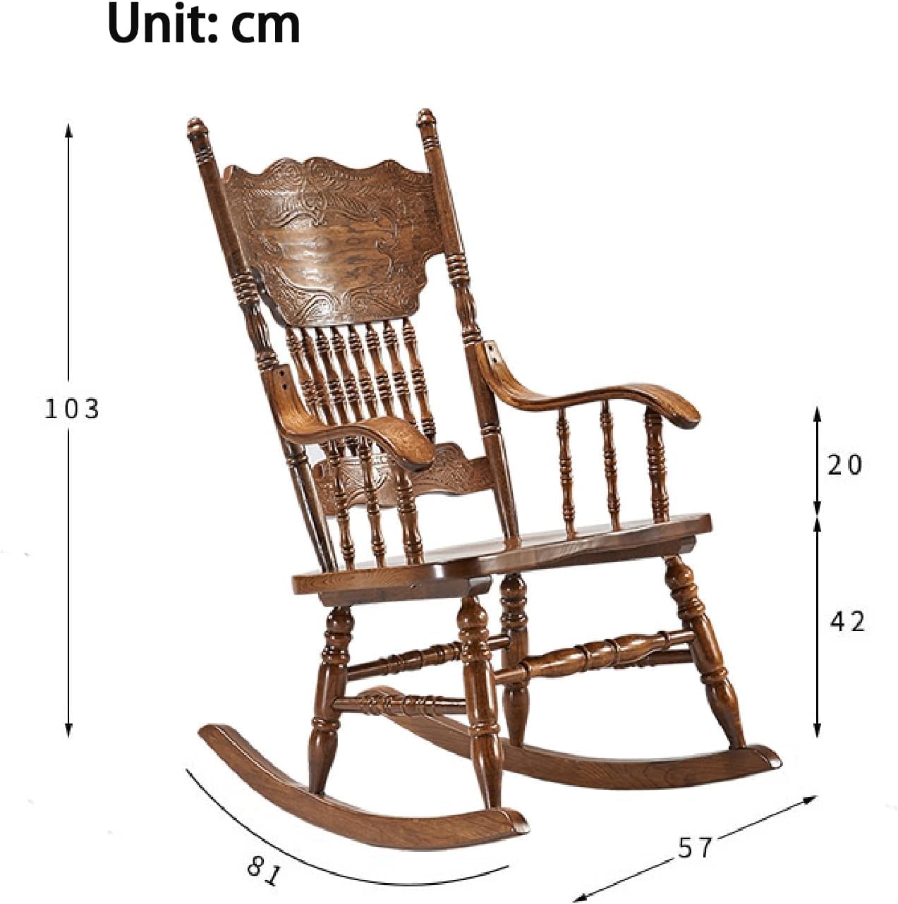 Amazon.co.jp: WJW ロッキングチェア,木製ロッキングチェア にとって