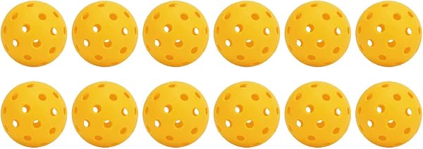 Set Pickleball Palline da 40 Fori Ad Alta elasticità per Uso Esterno Plastica PE 12 Pezzi Pickleball per Tutte le età Principianti di Badminton - 1