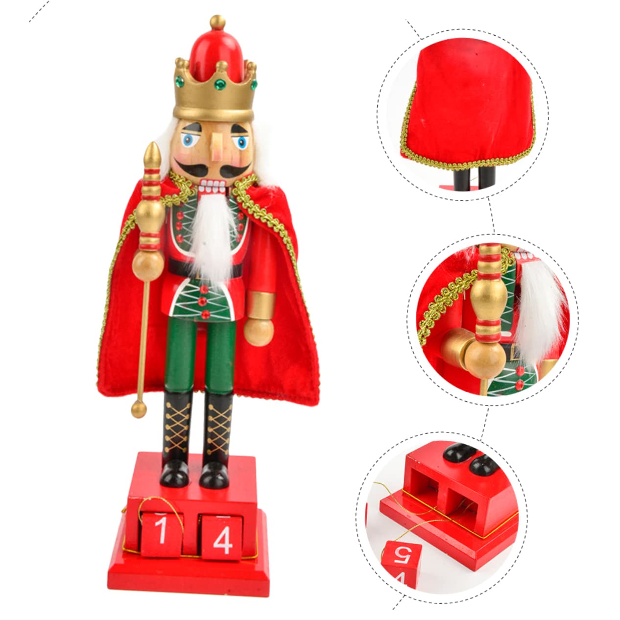 Ipetboom Adorno de Muñeco de Madera para Navidad Calendario de Cuenta Regresiva Decoración Festiva