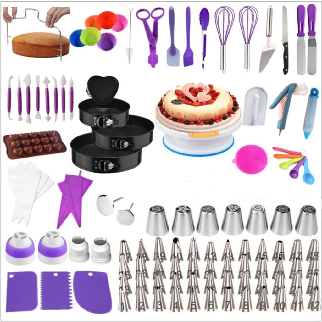262 Piece Cake Baking Molds Cake Rotary Table Mounted Mouth Cream Bag Baking Plate Set