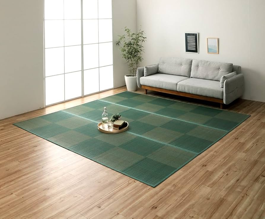 市松柄 い草 ８畳 DXピーア グレー サマーバーゲン 10％引き 最安値 よろずやマルシェ本店 | イケヒコ DXピーア い草カーペット 市松