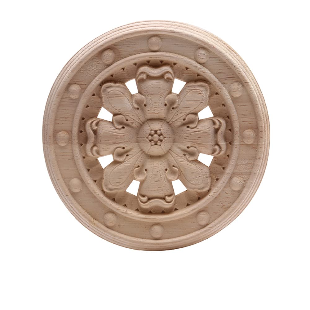 Sculpture sur bois rose pour embellir une porte en bois massif B62,7