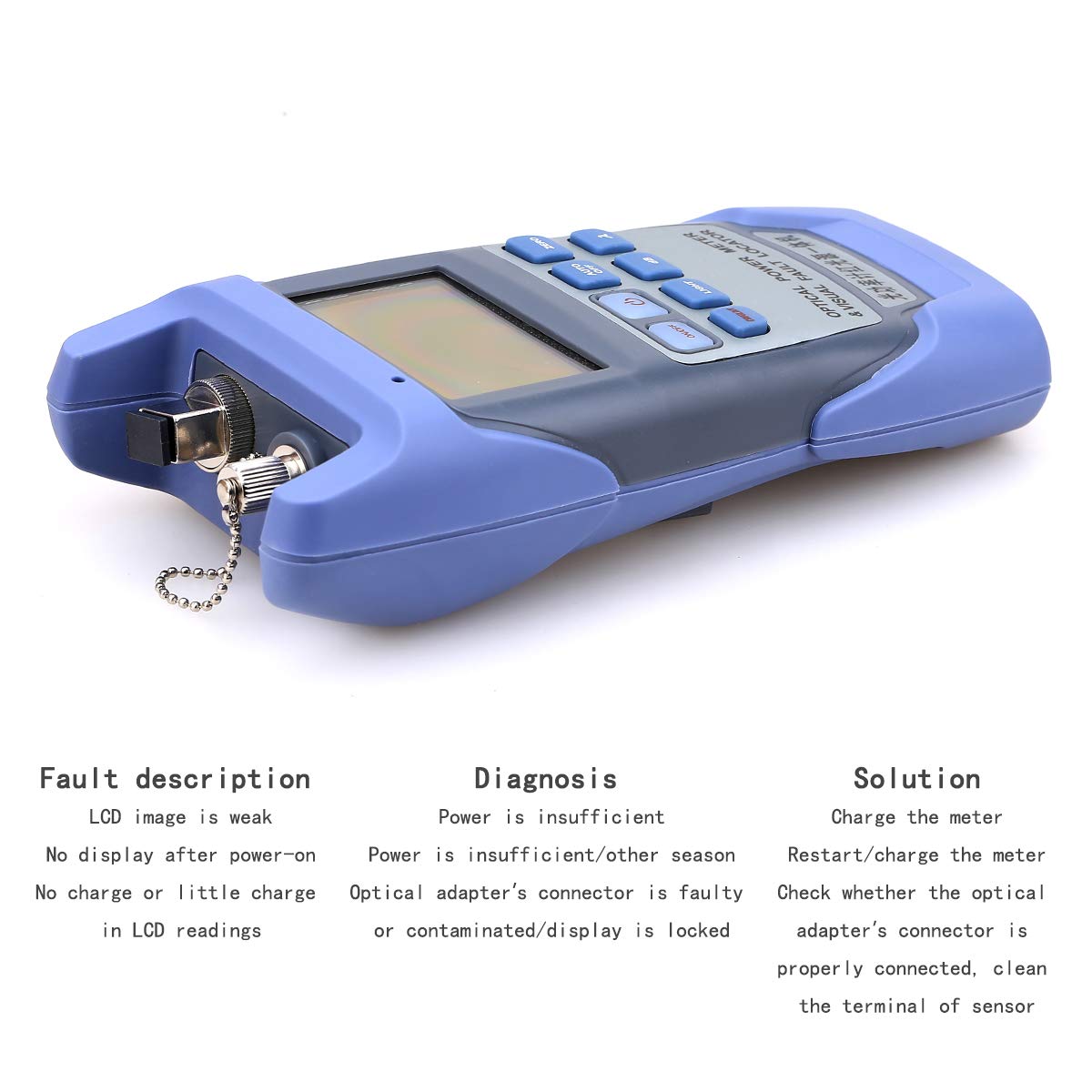 Misuratore di potenza ottica portatile all-in-one da 1 km da -70 a +10 con connettore SC e FC e tester visivo del cavo in fibra ottica localizzatore di guasti