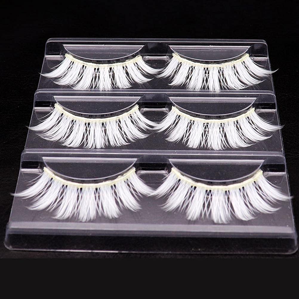Dan&Dre White False Lashes, Eye-Lashes, Cosplay Makeup False, Lashes Masquerade Party Lashes Up Eyelash Extension Accessories - Image 3