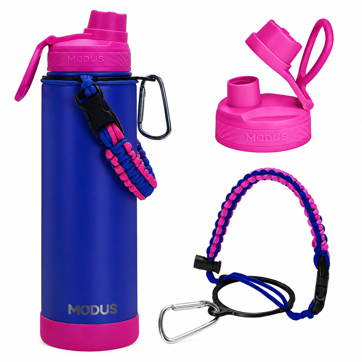 Garrafa Térmica 750ml – 24h Gelada, Alça Paracord, Base Antiderrapante, Tampa Antivazamento, sem BPA (Azul Royal)