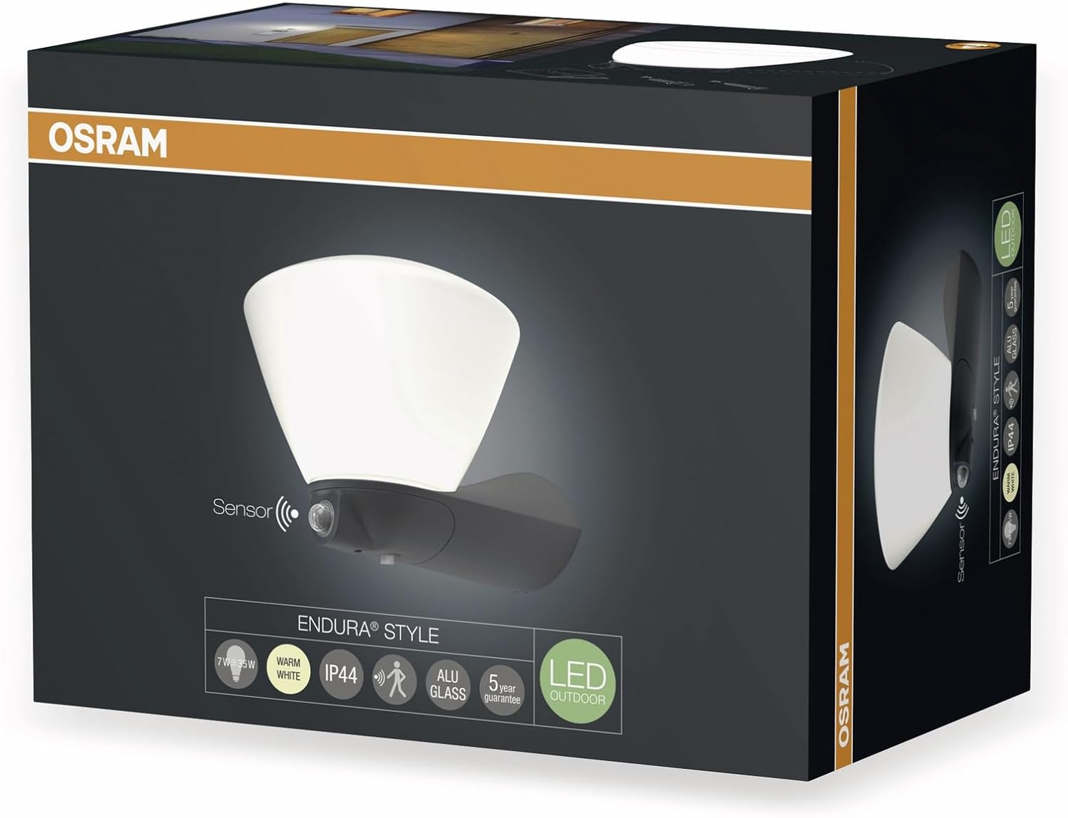 OSRAM Endura Style Lantern Bowl LED Outdoor Wall Light packaging
