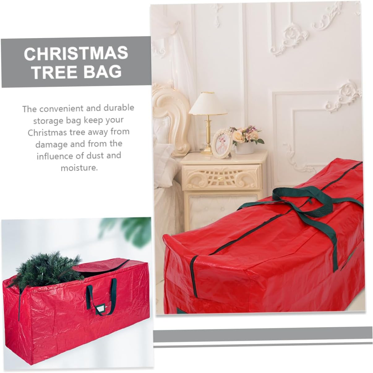 Large Capacity Xmas Tree Storage Bag Zippered Pouch with Handles for Easy Organizing Protects Decorations Fits Trees Versatile Use for Christmas Household Items