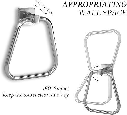 Miniatura 8 de Toallero para pared de baño, toallero de mano de acero inoxidable, resistente para baño, cocina (negro)