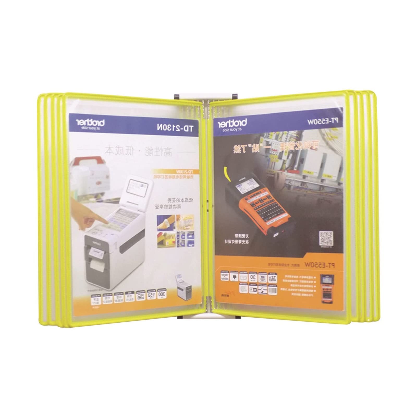Naścienny system referencyjny Organizer na biurko 10-kieszonkowy system referencyjny montowany na ścianie, mieszczący 20 stron arkuszy referencyjnych. Organizer ścienny(Yellow)
