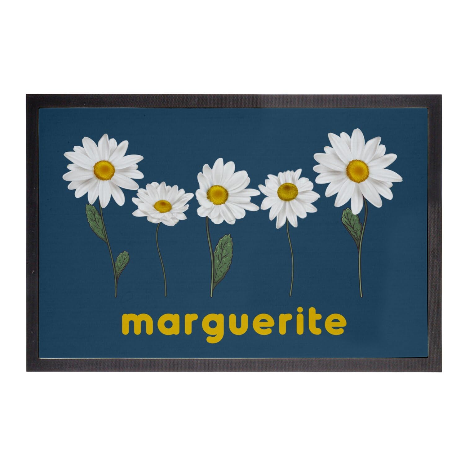 Paillasson bleu fleur marguerite pour embellir l'entrée de votre appartement
