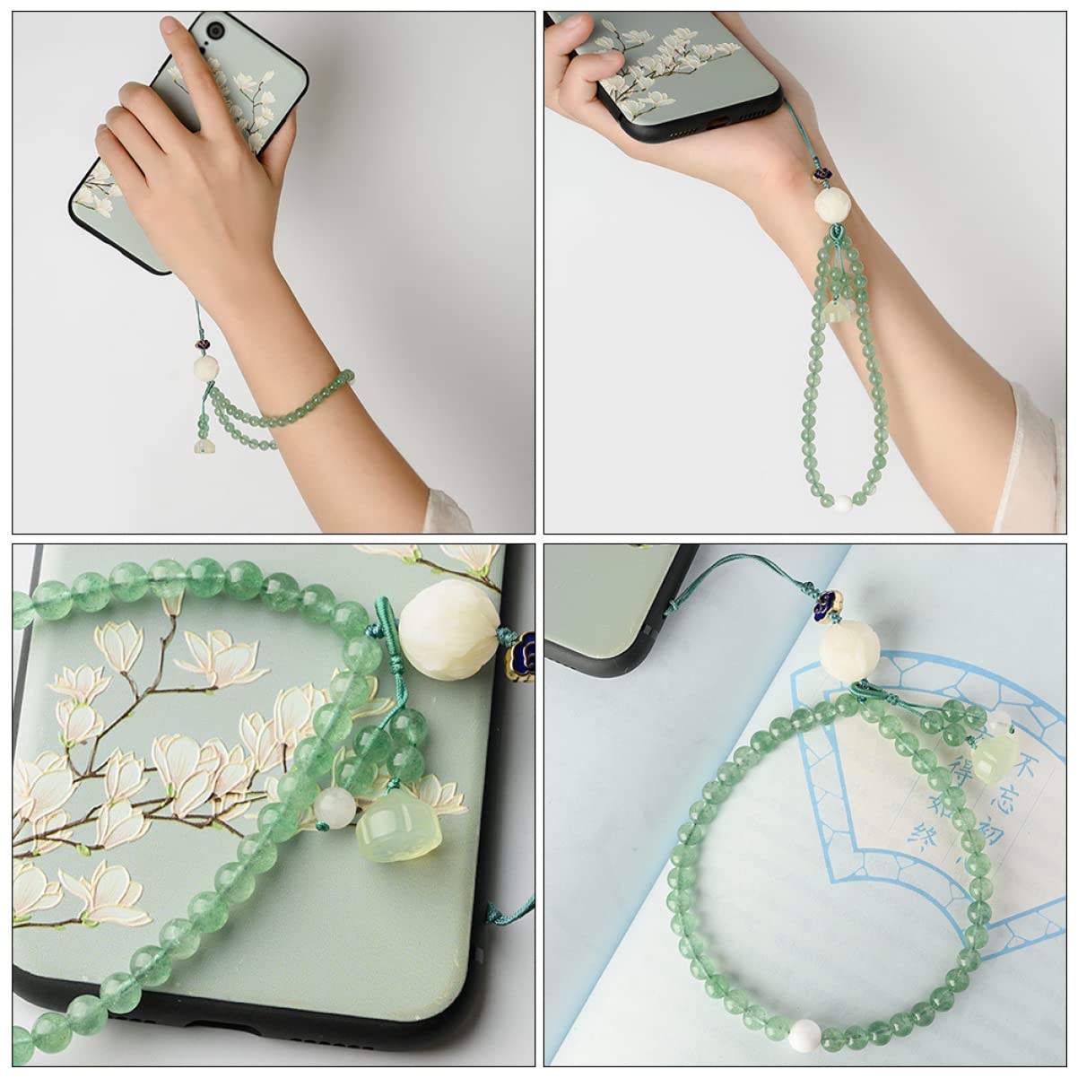 Gatuida Cordoncino per Cellulare Cristallo Verde, Laccio Compatto | Cinturino da Polso Leggero, Facile da Attaccare e Staccare, per Tablet e Camera, Idea Regalo Compleanno