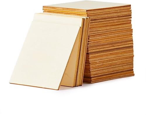 Cuadrados de madera para manualidades, 36 recortes cuadrados de madera sin terminar, 4 x 4 pulgadas