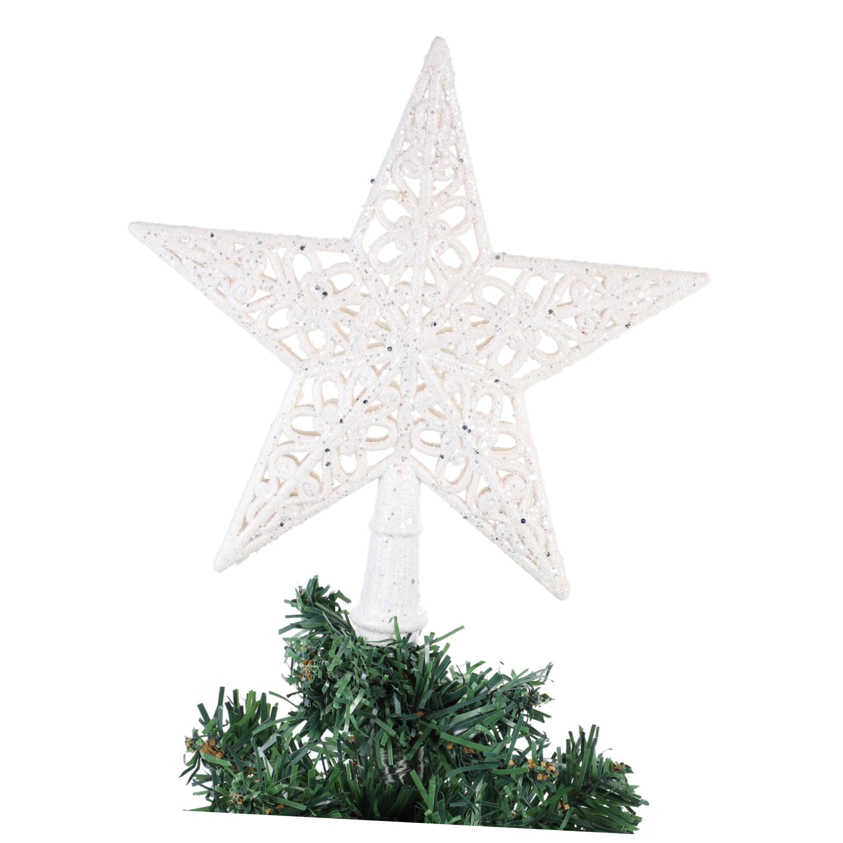 Zerodeko 5 Piezas De Base De Estrella para La Superior del Árbol De Navidad Adorno para El Árbol De Navidad con Purpurina Dorada Remates para El Árbol De Adornos para El