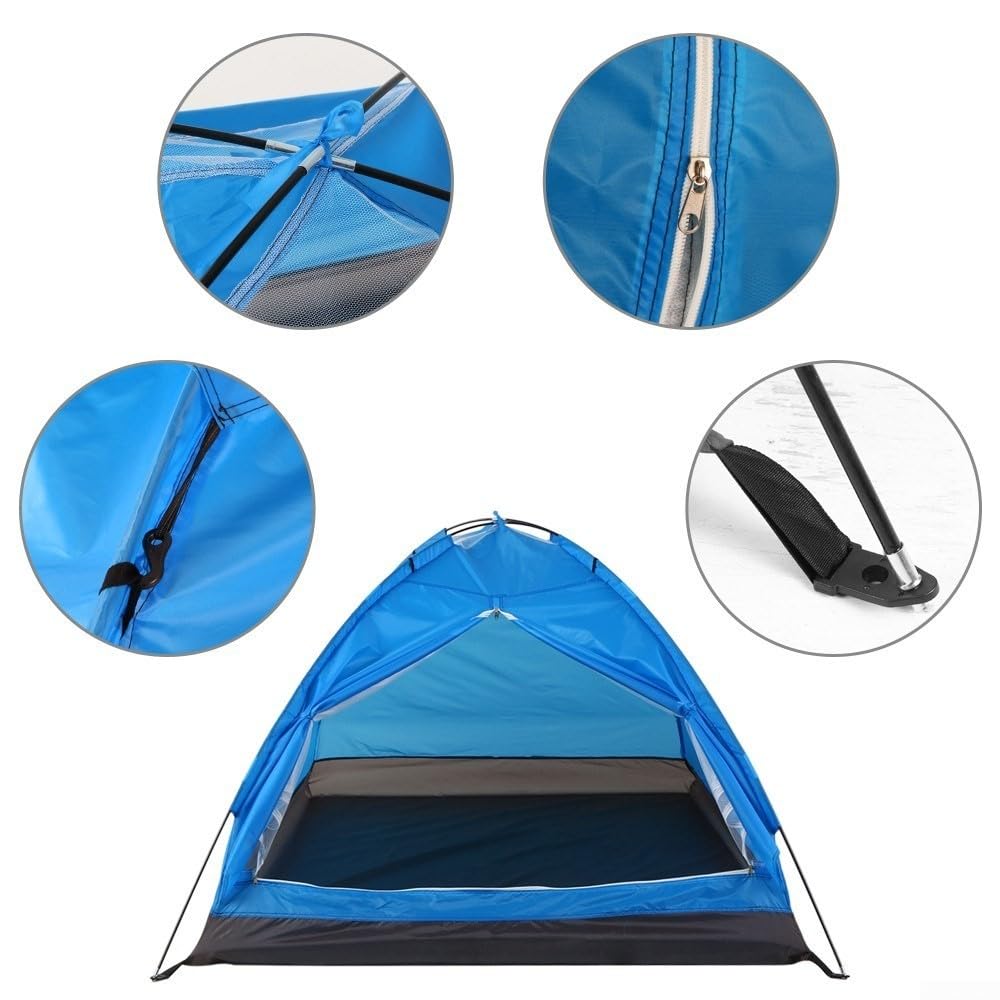Outdoor Adventure Ready 2 Personen Campingzelt mit Fiberglasstangen und Regenfliege (Orange) Sonstiges