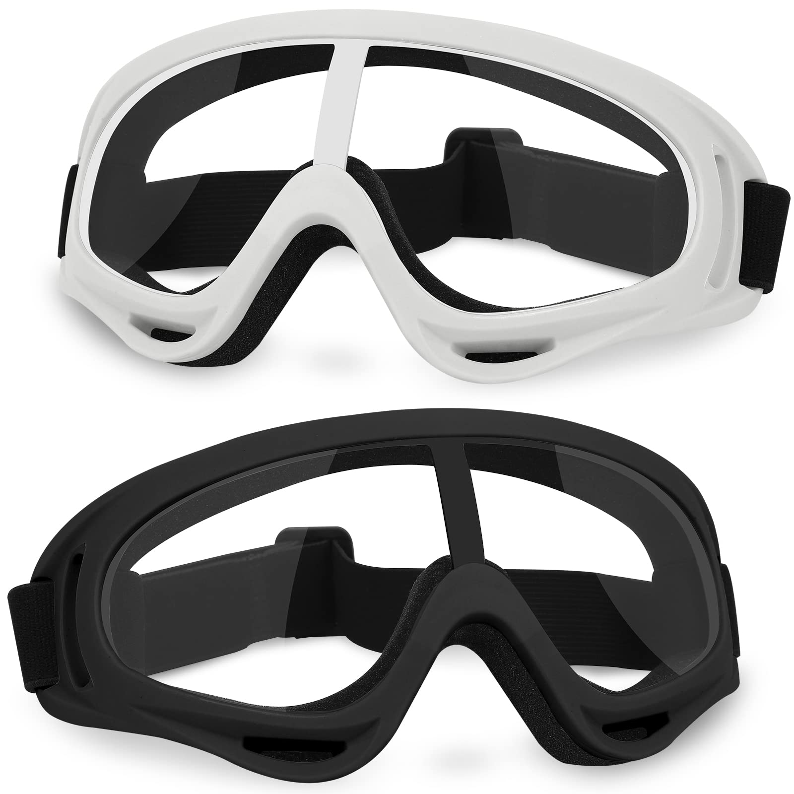 YSCare 2 Pack Protective Goggles, Safety Glasses Eyewear Compatible with Nerf Guns for Game Battle Christmas Gift (Black & White) : Tools & Home Improvement