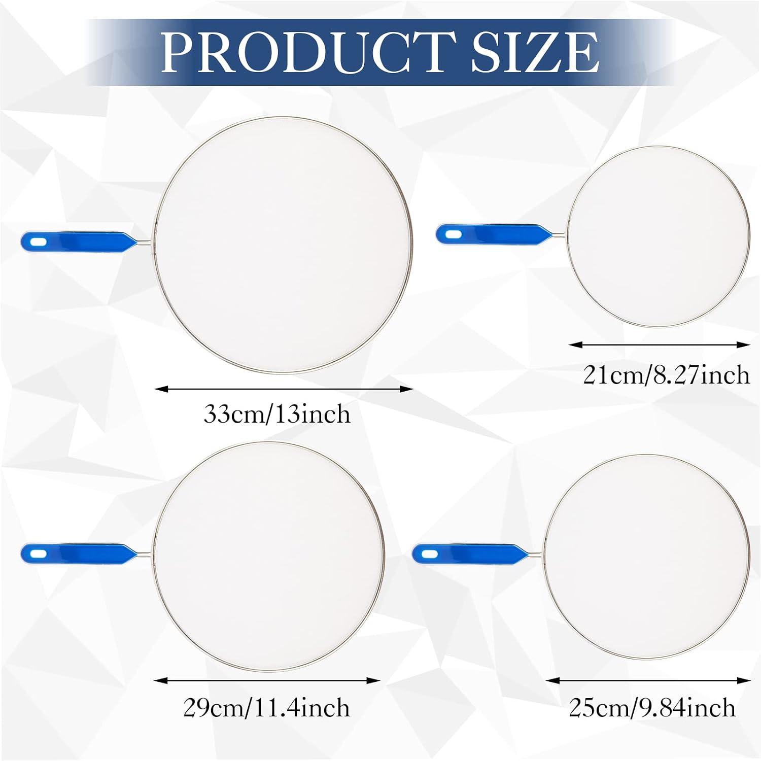 10 Inch Grease Splatter Screen Guard Stainless Steel Splash Screen Protector Guards with Handle Splash-Proof Frying Pan Mesh Pot Lid Cover for Kitchen Cooking Gadgets image 2