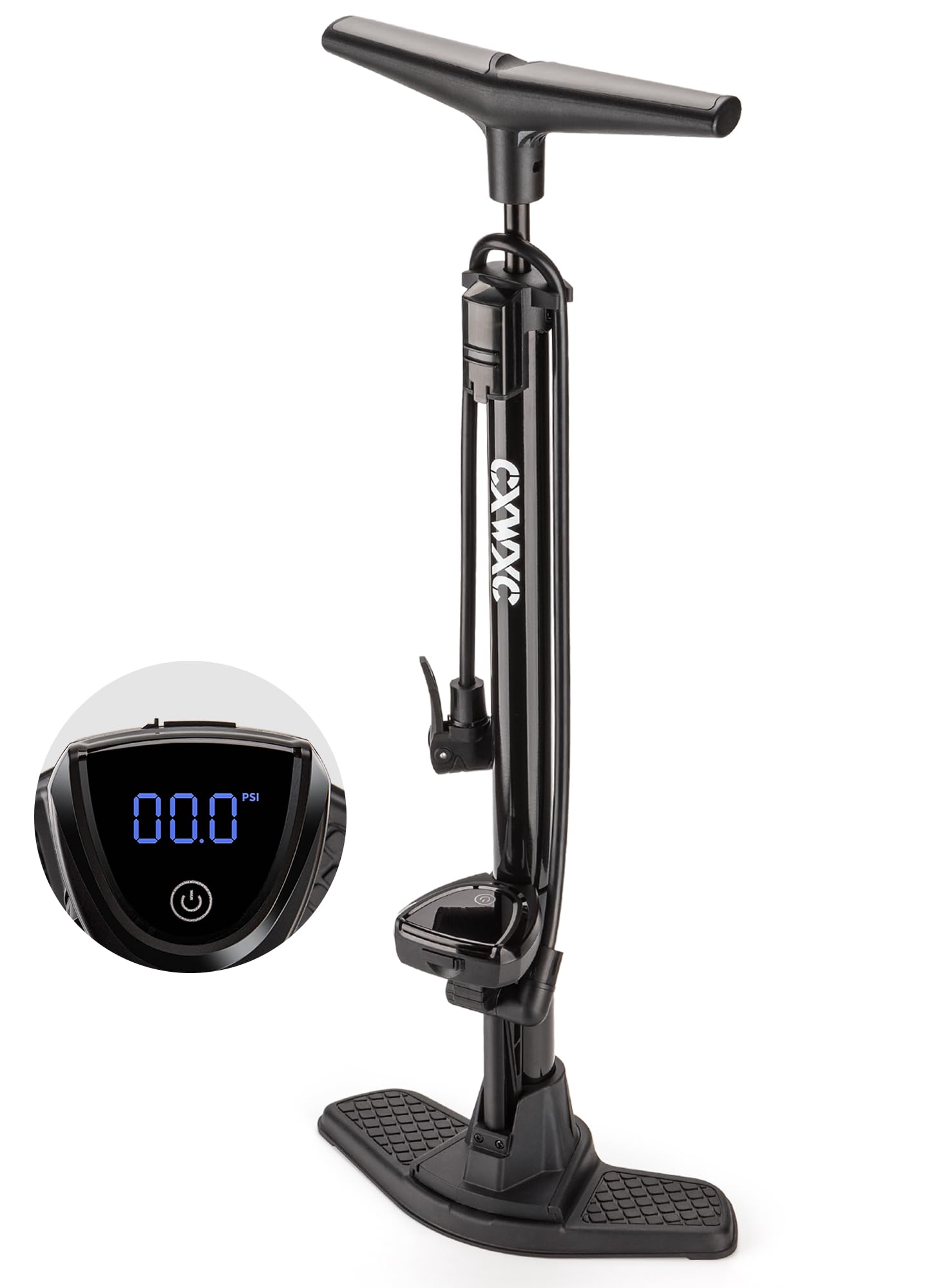CXWXC Stand-Fahrradpumpe 140 PSI mit Digitalem Manometer, Fahrrad Luftpumpe für SV/AV Ventile, Pumpe für Motorrad, E Bike, Auto & Sportartikel
