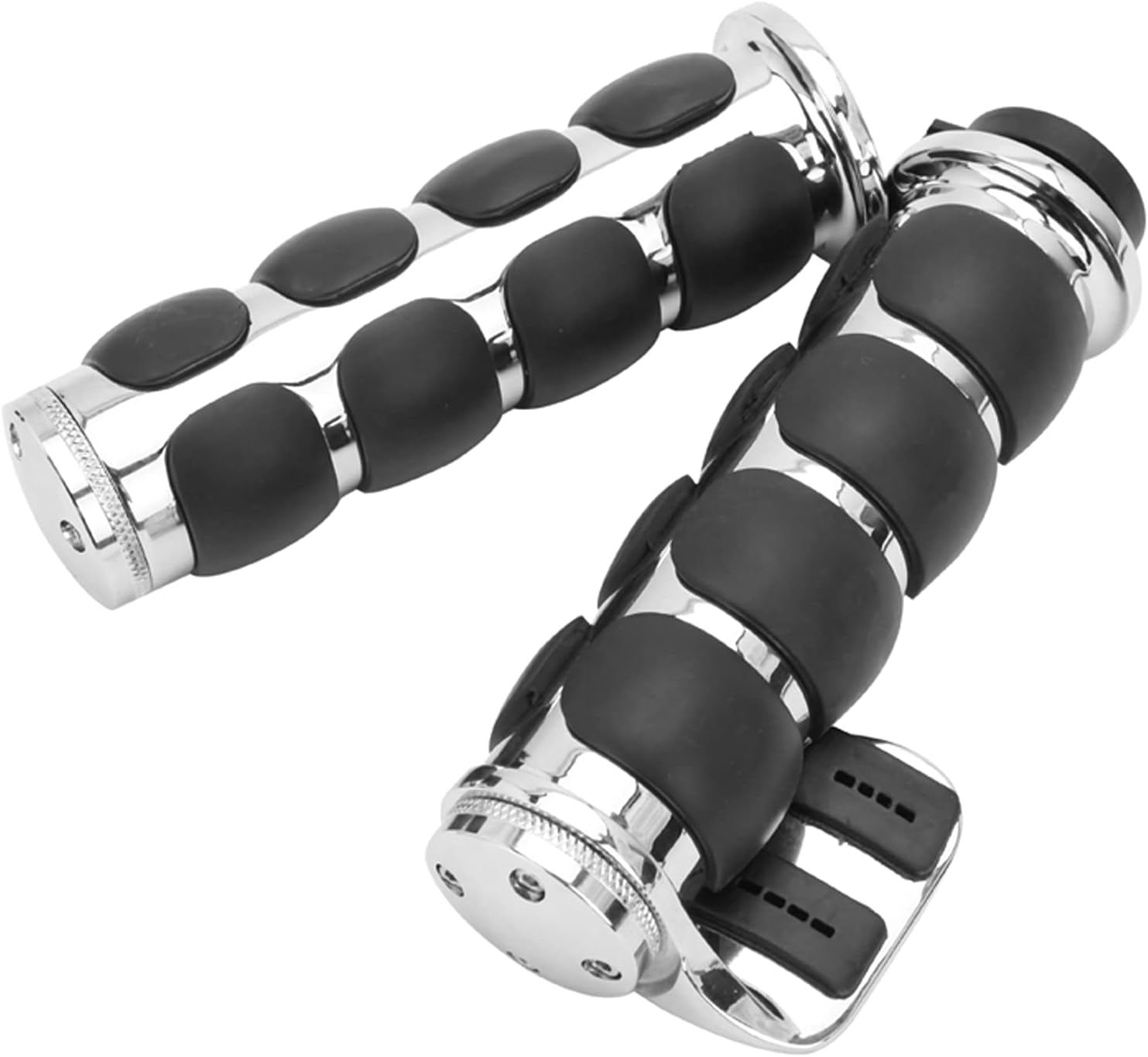 Chrome Handlebar Hand grips 25mm Throttle Boss Compatible with Touring Sportster XL883 XL1200