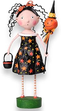 ESC Lori Mitchell Halloween Crimp and Crinkle Trick or Treat Girl with Star Dress Figurine, 7 Inches Tall, Multicolor