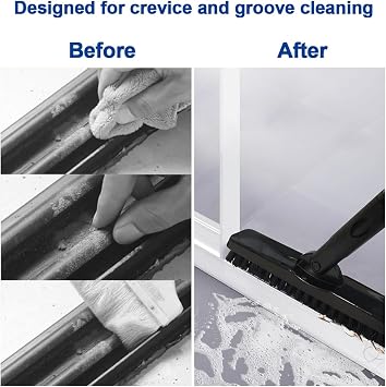 CELOX Grout Brush with Long Handle, Tile Grout Cleaner Brush for Tile Floors, for Shower Tile, for Cleaning Grout