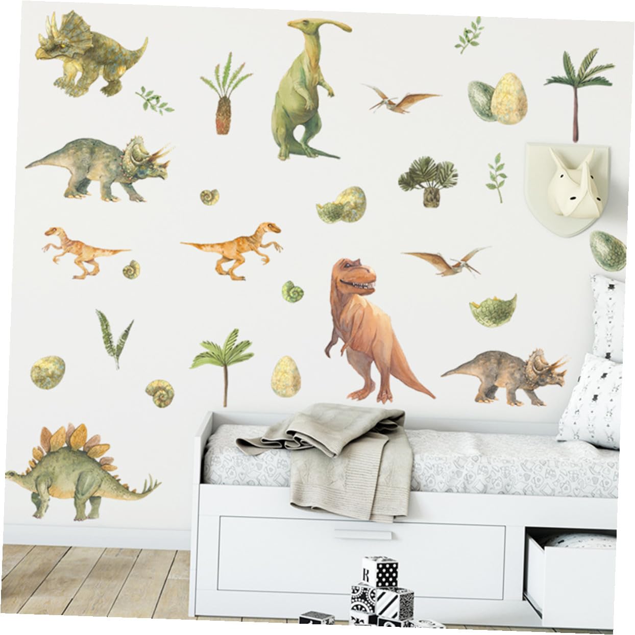 HOMSFOU 3sets Adesivi Murali Dinosauri Cartoni Animati Decorazioni Creative Per Camerette e Aule Facile Da Applicare e Rimuovere Atmosfera Calda Per Stanza